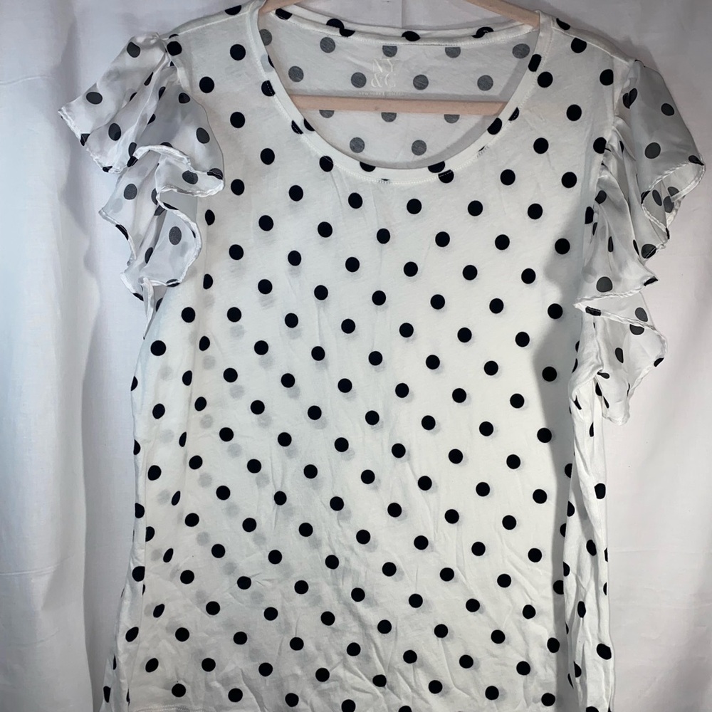 New York & Company shirt with Polk a dots